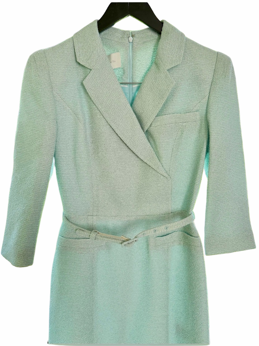 BAU Bride And You Raya Double Breasted Mermaid Tweed Long Dress Mint Size 0 NEW - Picture 3 of 14